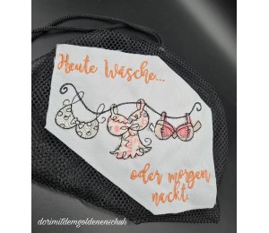 Stickdatei - Wäscheleine mit Spruch